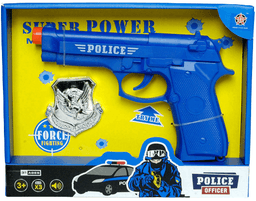 סט שוטר כולל רובה ברטה כחול ותג שוטר כולל סוללות