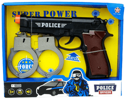 סט שוטר כולל רובה ברטה שחור ואזיקים כולל סוללות