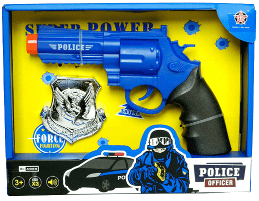 סט שוטר כולל אקדח ותג שוטר כולל סוללות