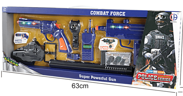 ערכת שוטר מפוארת כולל 2 רובים אורות ומוזיקה מקל שוטר ואביזרים