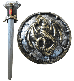 חרב אביר ומגן יד דרגון/ 3 יחידות המארז