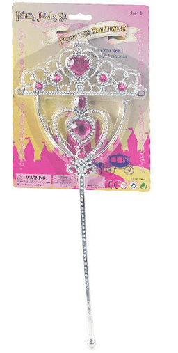 כתר נסיכת הלבבות כולל שרביט לב ורוד