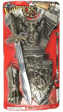 סט אביר כולל חרב שריון גוף מגן יד וכפפה ליד