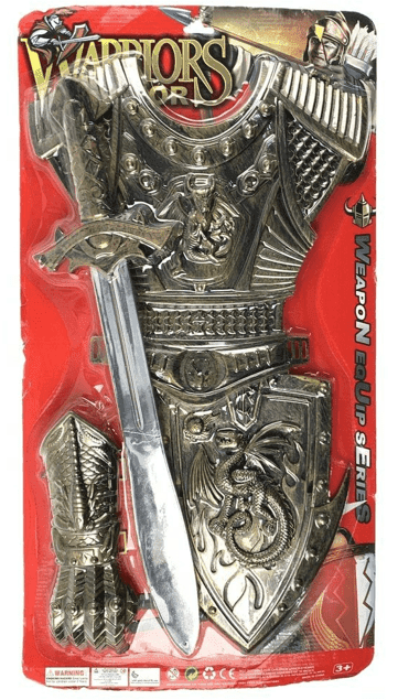 סט אביר כולל חרב שריון גוף מגן יד וכפפה ליד