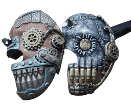 קסדת לוחם steampunk מפוארת מחומר גומי רך