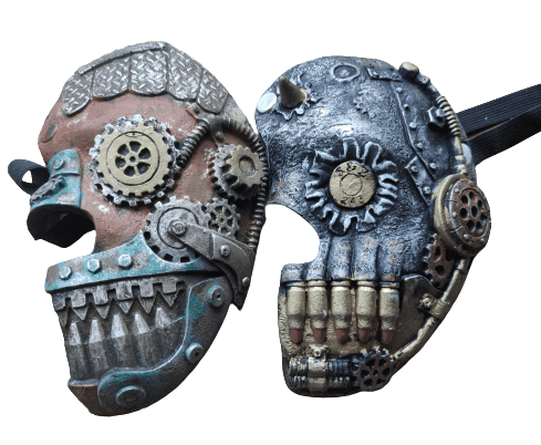 קסדת לוחם steampunk מפוארת מחומר גומי רך