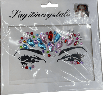 מדבקות אבנים לפנים צבעוני