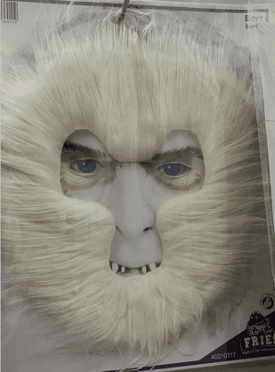 זקן מסכה גורילה מלא לבן