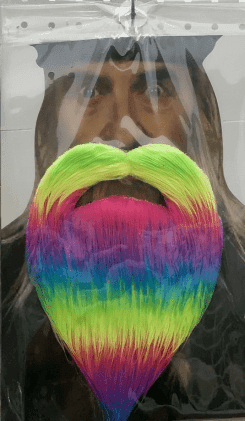 זקן קצר כולל שפם צבעוני