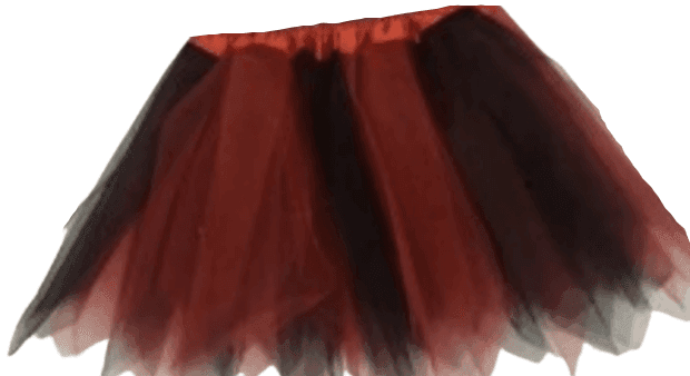 חצאית טוטו משולשים משולב צבע שחור וצבע אדום 40 ס"מ