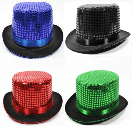 כובע קוסם פאייטים מיקס 4 צבעים