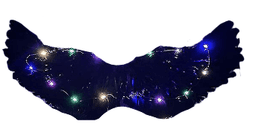 כנפיים מלאכית שחור אורות 60 ס"מ