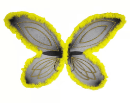 כנפיים פרפר צהוב מפוארות עם מסגרת פרווה