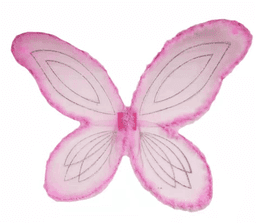 כנפיים פרפר ורוד מפוארות עם מסגרת פרווה