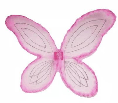 כנפיים פרפר ורוד מפוארות עם מסגרת פרווה