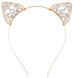 כתר מתכת חתול משובץ יהלומים