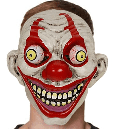 מסכה ליצן מפחיד עם עיניים מתגלגלות