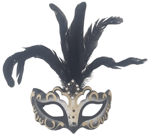 מסכה נשף עם נוצות