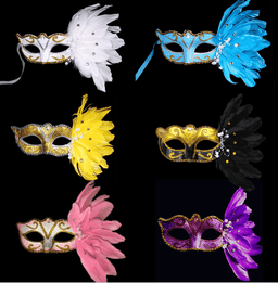 מסכה ונציה עם נוצות טווס