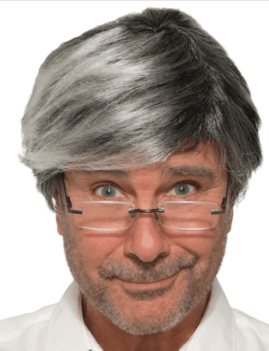 פאה גבר מבוגר שחור לבן