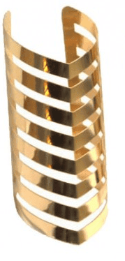 צמיד מתכת פסים על צבע זהב