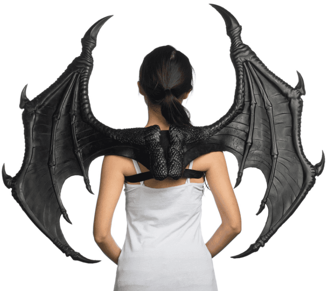 כנפיים דרקון שחור ענק מחומר PU איכותי