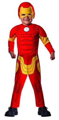 איירון מן קומיקס קלאסי פעוטות הנוקמים [מידה T גיל 2-3 שנים] כולל אוברול שרירי ומסכת בד רכה