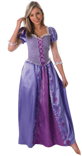 רפונזל נסיכות דיסני [מידה S - מידות 36-40] כולל שמלה מהודרת