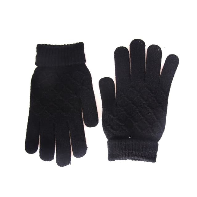 כפפות סריגת מעויינים שחור