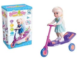 בובת נסיכת הקרח על קורקינט כולל אורות ומוזיקה