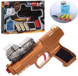 אקדח ברטה ג'לי זהב 22 ס"מ כולל חצי ספוג ומחסנית 200 כדורים בקופסת חלון 35 ס"מ