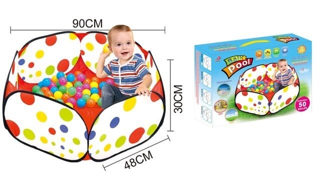 ברכת כדורים גדול 90 ס"מ כולל 50 כדורים בגודל 6 ס"מ