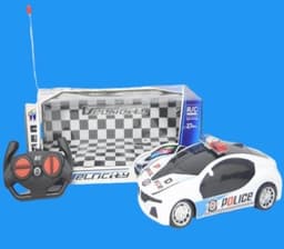 במוו משטרתי שלט 4 כיוונים כולל אורות 3D כולל שלט הגה גודל 1:18