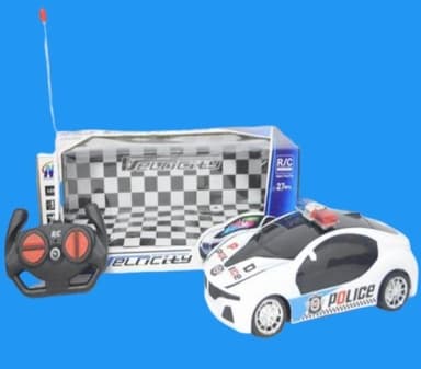 במוו משטרתי שלט 4 כיוונים כולל אורות 3D כולל שלט הגה גודל 1:18