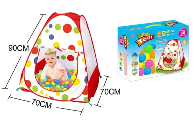 אוהל כדורים 90 ס"מ כולל 50 כדורים