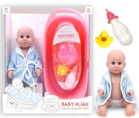 בובה אמבטיה 15 אינץ איכותית 41 ס"מ כולל בקובוק ואביזרים