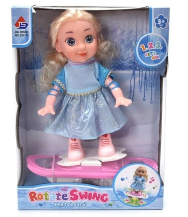 בובה נסיכת הקרח על סקטבורד כולל אורות ומוזיקה