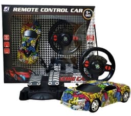 מכונית שלט הגה כולל דוושות 4 כיוונים דגם גרפיטי 1:18 כולל אורות