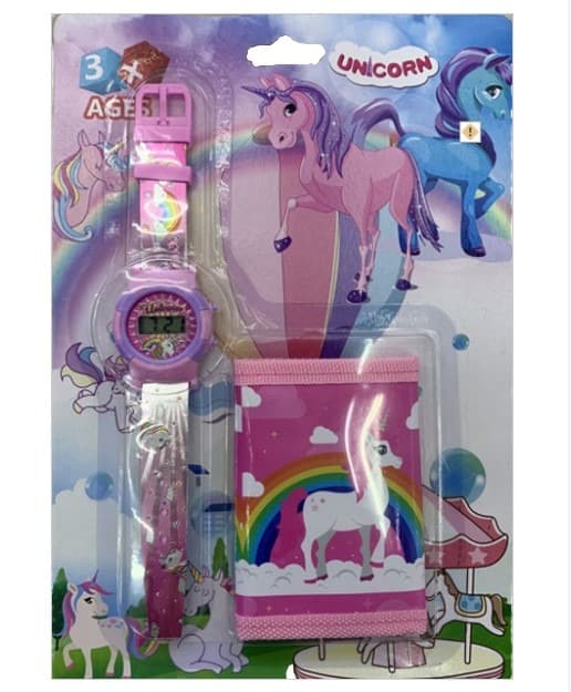 סט חד קרן ארנק ושעון