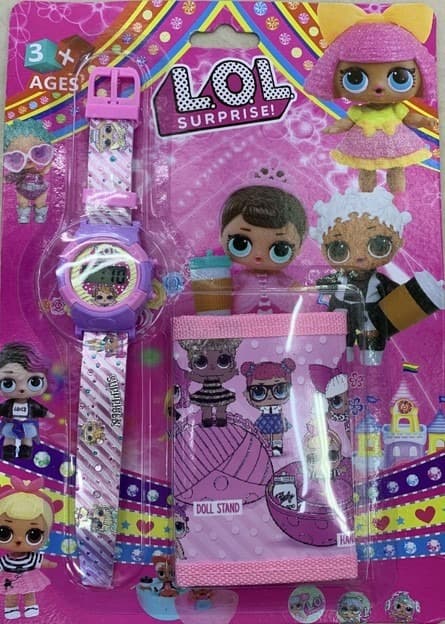 סט בובת אופנה ארנק ושעון