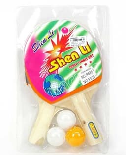 סט מטקות טניס שולחן עובי 0.5 ס"מ כולל 3 כדורים בבועה 24 ס"מ