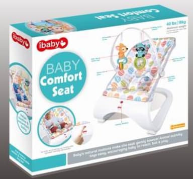 טרמפולינה רוטטת איכותית I BABY לבן כולל רעשנים