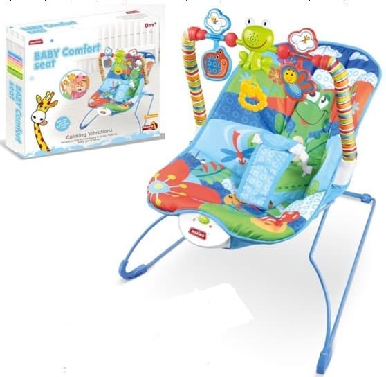 טרמפולינה כחול רוטט לתינוק כולל רעשנים