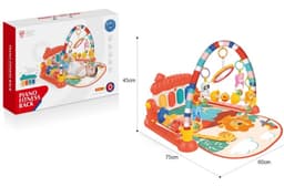 שטיח אוניברסיטה אדום לתינוקת כולל חגורת רעשנים בצדדים כולל אורגן לרגליים ורעשנים