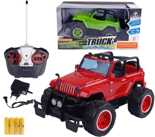 ג'יפ JEEP שלט 4 כיוונים גודל 1:16 כולל בטריות נטענות ומטען USB