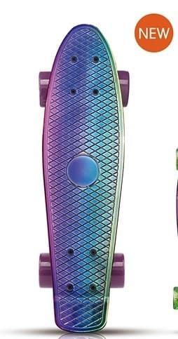 סקייטבורד צבעים מטאלים זוהרים גלגלי סיליקון שקופים