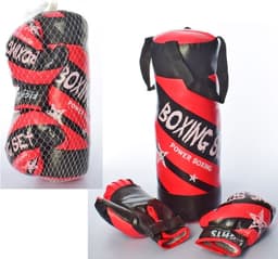 שק אגרוף מעוצב גודל 50X19 ס"מ כולל זוג כפפות