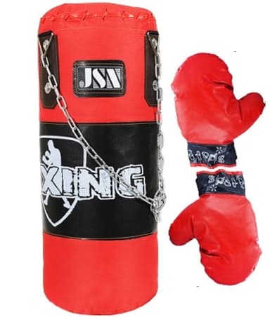 שק אגרוף מקצועי כולל שרשרת ברזל וזוג כפפות גודל 24X60 ס"מ