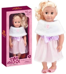 בובות אופנה שמלה פרווה פפיון איכותית גודל 18 אינץ