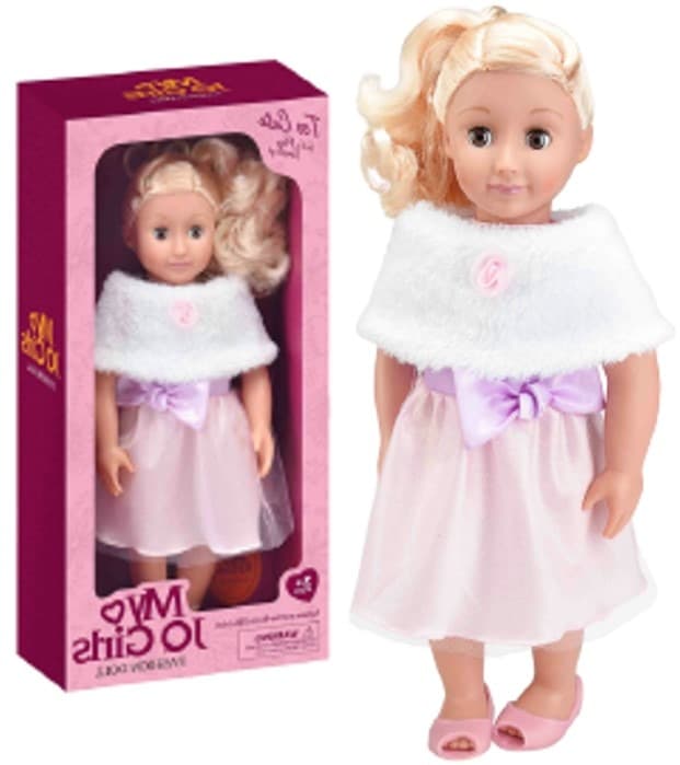 בובות אופנה שמלה פרווה פפיון איכותית גודל 18 אינץ